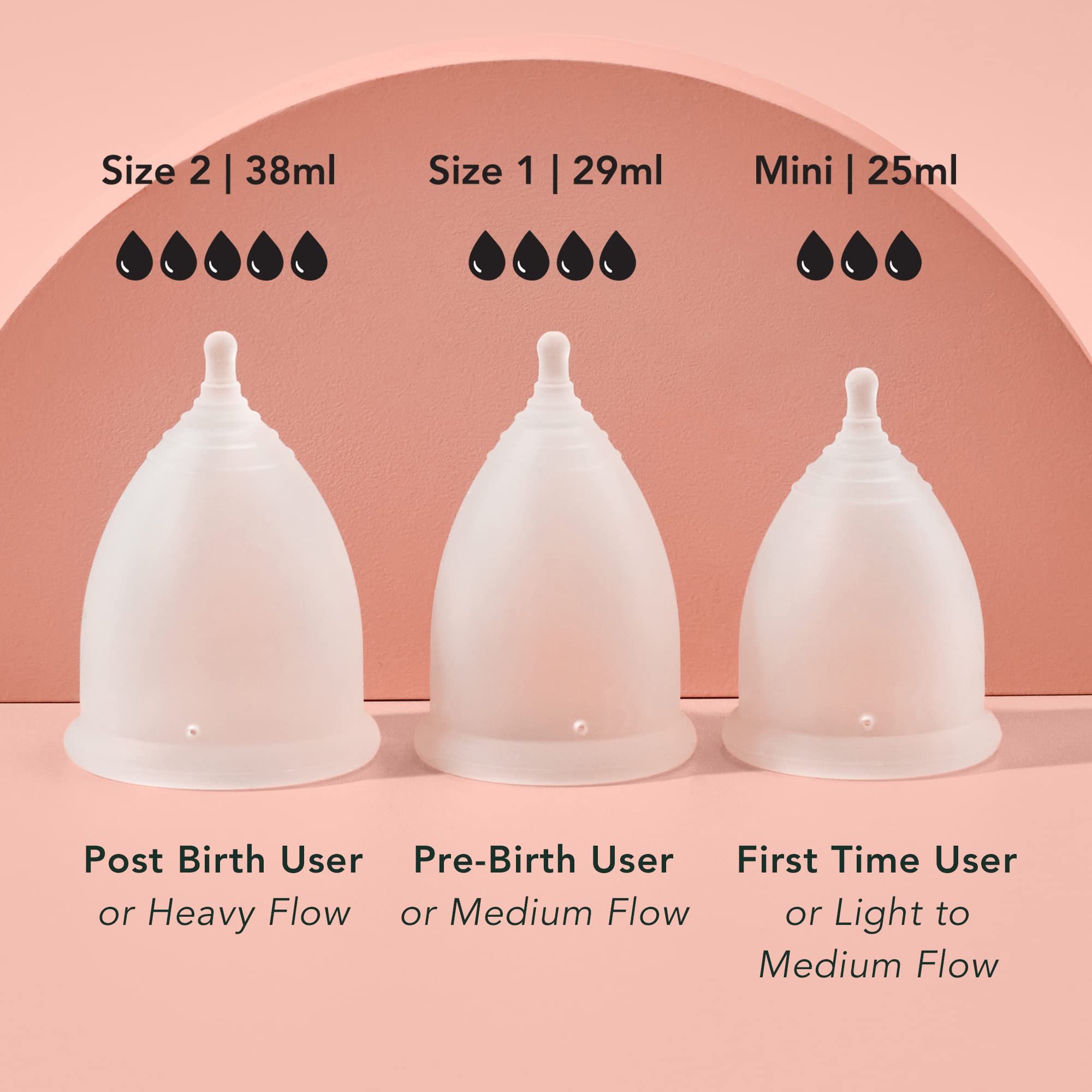 Rael Period Cup, Soft Reusable Menstrual Cups for Women - Medical-Grade Silicone, Period Cups